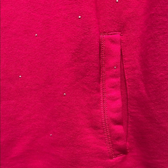 Christine Alexander Medium Pink Swarovski Bling Quarter Zip Sweater - Picture 6 of 8